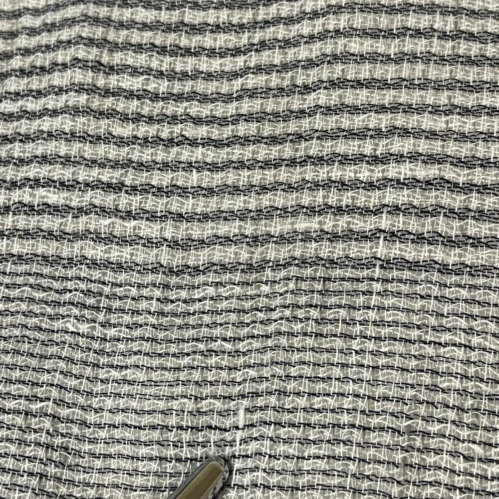 NWT SASSO + SMYTH Linen Blend Fringe Scarf Navy White Made in Italy - Picture 4 of 10